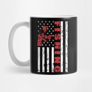 American Flag Fishing Shirt Vintage Fishing Tshirt T-Shirt Mug